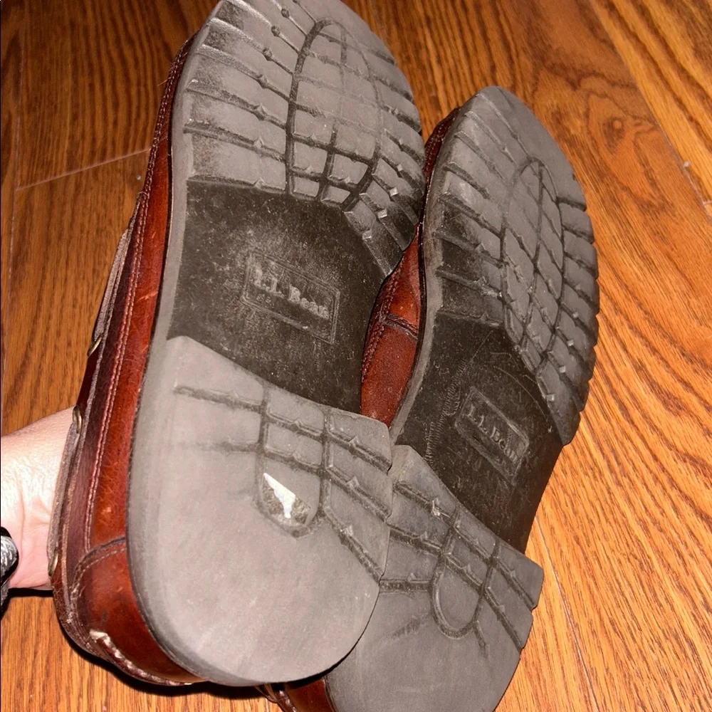LL Bean Men's Allagash Handsewn Mocs, One-Eye Dark Earth‎ Color Size 9.5 D